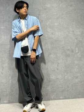 「NANO universe（ナノユニバース）のアイテム（スラックス）」を使った、daisukeさん（メンズ・169cm）の秋コーディネート