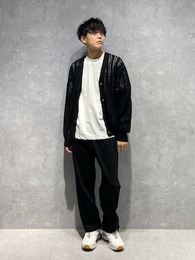 「アイテム（カーディガン/ボレロ）」を使った、daisukeさん（メンズ・169cm）の春コーディネート