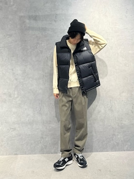 「アイテム（ダウンベスト）」を使った、daisukeさん（メンズ・170cm）の秋コーディネート