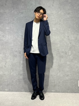 「NANO universe（ナノユニバース）のアイテム（スラックス）」を使った、daisukeさん（メンズ・169cm）の夏コーディネート