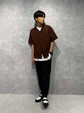 「アイテム（ニット/セーター）」を使った、daisukeさん（メンズ・169cm）の夏コーディネート