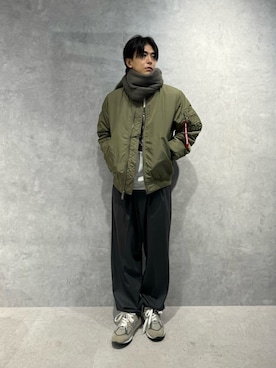 「アイテム（MA-1）」を使った、daisukeさん（メンズ・170cm）の秋コーディネート