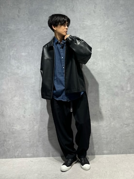 「NANO universe（ナノユニバース）のアイテム（ライダースジャケット）」を使った、daisukeさん（メンズ・169cm）の秋コーディネート
