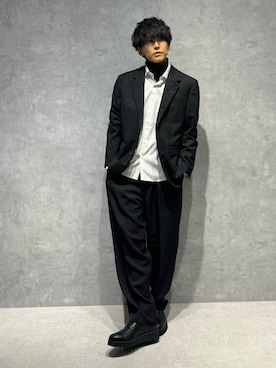 「NANO universe（ナノユニバース）のアイテム（スラックス）」を使った、daisukeさん（メンズ・169cm）の秋コーディネート