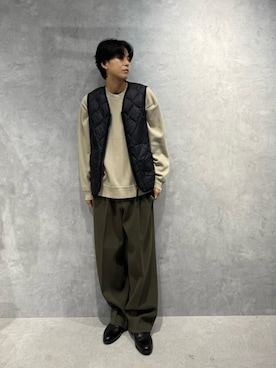 「アイテム（ダウンベスト）」を使った、daisukeさん（メンズ・170cm）の秋コーディネート