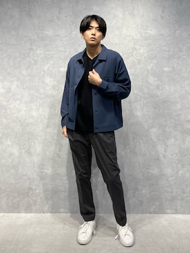 「ストライプ」｜「アイテム（ブルゾン）」を使った、daisukeさん（メンズ・169cm）の春コーディネート