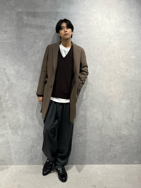 「アイテム（チェスターコート）」を使った、daisukeさん（メンズ・170cm）の秋コーディネート