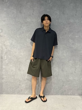 「アイテム（ポロシャツ）」を使った、daisukeさん（メンズ・170cm）の夏コーディネート