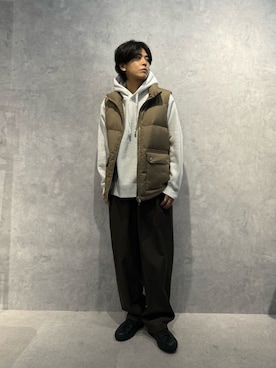 「アイテム（ダウンベスト）」を使った、daisukeさん（メンズ・170cm）の冬コーディネート