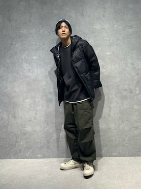 「アイテム（ニットキャップ/ビーニー）」を使った、daisukeさん（メンズ・169cm）の秋コーディネート