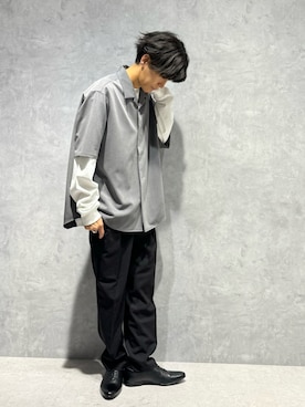 「NANO universe（ナノユニバース）のアイテム（スラックス）」を使った、daisukeさん（メンズ・169cm）の秋コーディネート