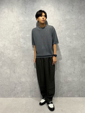 「アイテム（ニット/セーター）」を使った、daisukeさん（メンズ・169cm）の夏コーディネート