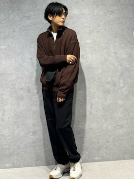 「NANO universe（ナノユニバース）のアイテム（スラックス）」を使った、daisukeさん（メンズ・169cm）の秋コーディネート