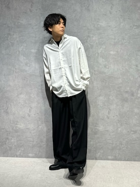 「NANO universe（ナノユニバース）のアイテム（スラックス）」を使った、daisukeさん（メンズ・169cm）の秋コーディネート