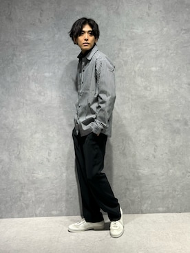 「NANO universe（ナノユニバース）のアイテム（スラックス）」を使った、daisukeさん（メンズ・169cm）の秋コーディネート