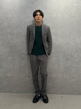 「NANO universe（ナノユニバース）のアイテム（スラックス）」を使った、daisukeさん（メンズ・169cm）の冬コーディネート