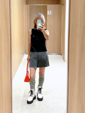 「Dr. Martens（ドクターマーチン）の《Dr.Martens》QUAD RETRO JADON（靴子、ホワイト系）」を使った、vgxs7kaさん（レディース・157cm）の夏コーディネート