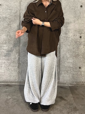 「アイテム（スウェットパンツ）」を使った、ミユさん（レディース・148cm）の秋コーディネート