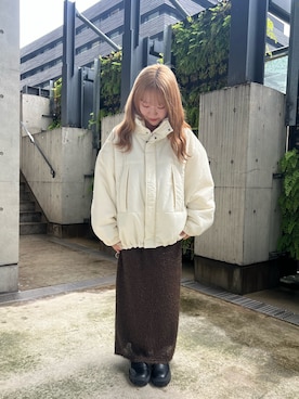 「アイテム（ダウンジャケット/コート）」を使った、ミユさん（レディース・148cm）の秋コーディネート