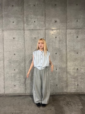 「ストレート×イエベ春」｜「アイテム（スウェットパンツ）」を使った、ミユさん（レディース・148cm）の夏コーディネート