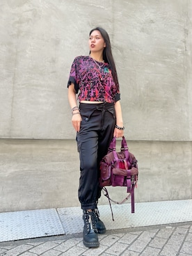 「Desigual（デシグアル）のアイテム」を使った、Desigual心斎橋STAFFさん（レディース・163cm）の夏コーディネート