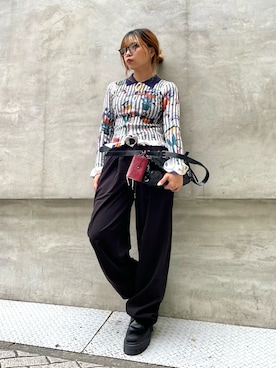 「Desigual（デシグアル）のアイテム（トップス）」を使った、Desigual心斎橋STAFFさん（レディース・153cm）の秋コーディネート