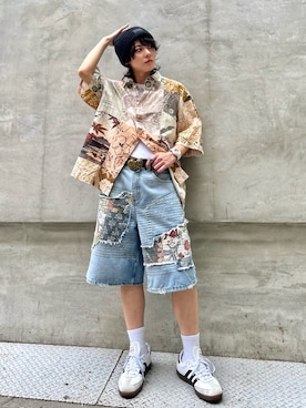 「H&M（エイチ・アンド・エム）のアイテム」を使った、Desigual心斎橋STAFFさん（メンズ・160cm）の夏コーディネート