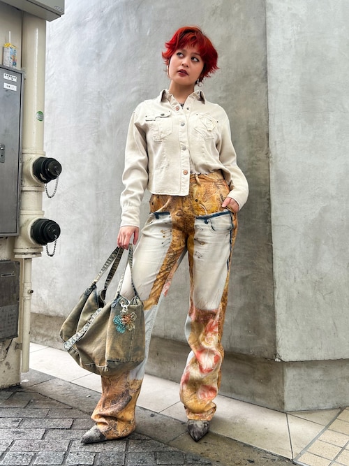 フラワープリント ストレートパンツ Desigual（デシグアル） パンツ アートフラワープリントストレート