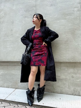 「アイテム（チェスターコート）」を使った、Desigual心斎橋STAFFさん（レディース・153cm）の秋コーディネート