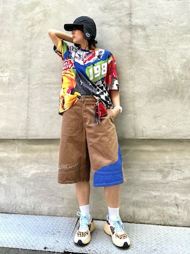 「Desigual（デシグアル）のアイテム」を使った、Desigual心斎橋STAFFさん（メンズ・160cm）の夏コーディネート