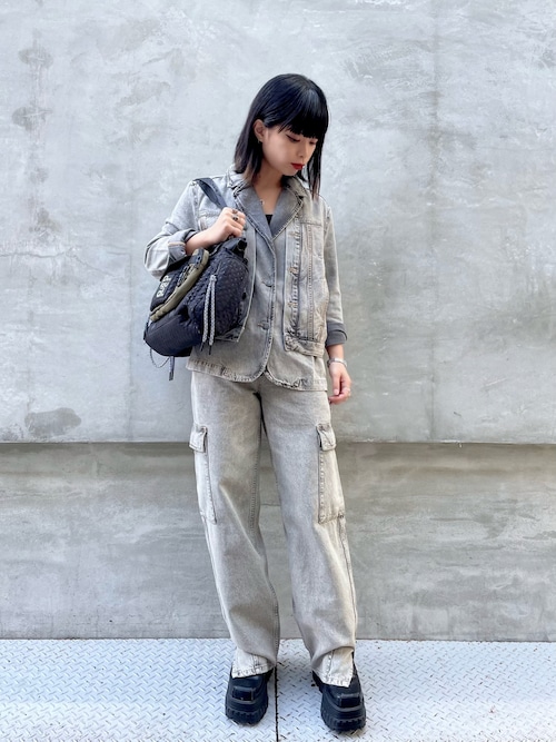 デシグアル] CASANDRA デニムロングパンツ グレー/ブラック 38