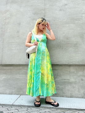 「Desigual（デシグアル）のアイテム（ワンピース/ドレス）」を使った、Desigual心斎橋STAFFさん（レディース・156cm）の夏コーディネート