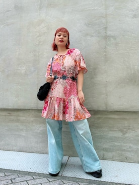 「Desigual（デシグアル）のアイテム（パンツ）」を使った、Desigual心斎橋STAFFさん（レディース・158cm）の夏コーディネート