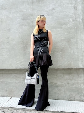 「パイソン柄」｜Desigual心斎橋STAFFさん（レディース・156cm）の夏コーディネート