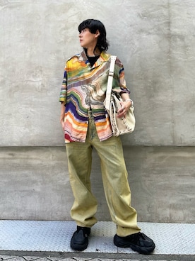 「H&M（エイチ・アンド・エム）のアイテム」を使った、Desigual心斎橋STAFFさん（メンズ・160cm）の夏コーディネート