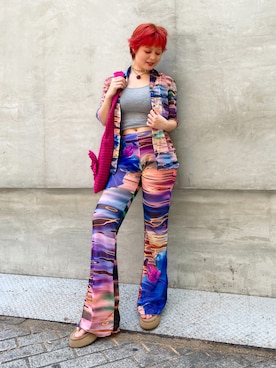 「Desigual（デシグアル）のノースリーブカットソー（T Shirts、その他）」を使った、Desigual心斎橋STAFFさん（レディース・163cm）の夏コーディネート