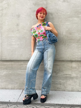 「Desigual（デシグアル）のアイテム」を使った、Desigual心斎橋STAFFさん（レディース・158cm）の夏コーディネート