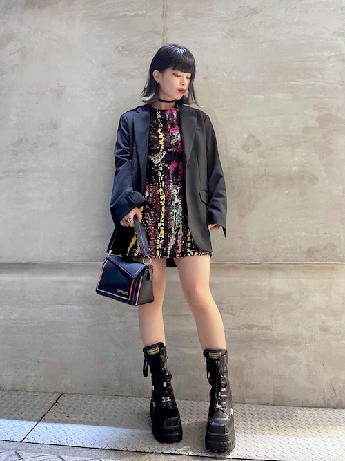 Desigual デジグアル 変形 ジャケット マルチカラー 総柄 個性 ボタン ボーダーフラワーニット 25SWJF21 | Desigual (Women