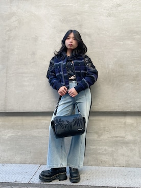 「寒色系」｜Desigual心斎橋STAFFさん（レディース・153cm）の冬コーディネート