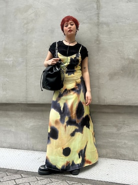 「Desigual（デシグアル）のホリゾンタルリブステッチTシャツ 黒（Tシャツ/カットソー、ブラック系）」を使った、Desigual心斎橋STAFFさんの春コーディネート