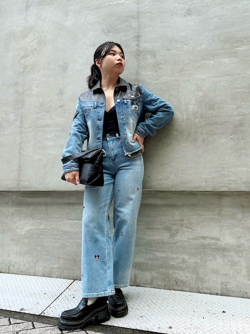 Desigual × Disney ハイブリッドデニムライダース M 極美品 Desigual × Disney ハイブリッドデニムライダース M 極美品