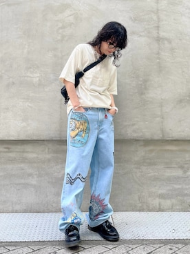 「アイテム（メガネ）」を使った、Desigual心斎橋STAFFさん（メンズ・160cm）の夏コーディネート