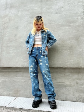 「Desigual（デシグアル）のアイテム（パンツ）」を使った、Desigual心斎橋STAFFさん（レディース・156cm）の夏コーディネート