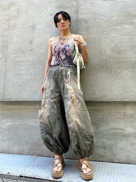 「Desigual（デシグアル）のアイテム」を使った、Desigual心斎橋STAFFさん（レディース・160cm）の夏コーディネート
