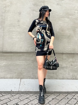 「アイテム（キャスケット）」を使った、Desigual心斎橋STAFFさん（レディース・163cm）の夏コーディネート