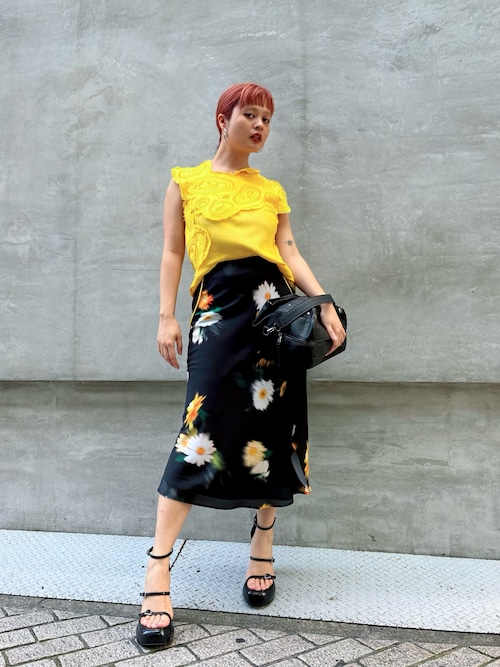 Desigual（デシグアル） ロング スカート ブラーフラワープリント