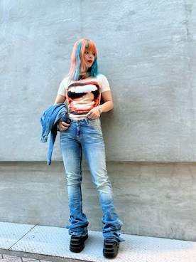 「フレアデニム」｜Desigual心斎橋STAFFさん（レディース・156cm）の秋コーディネート