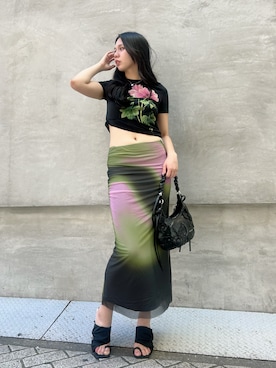 「Desigual（デシグアル）のアイテム」を使った、Desigual心斎橋STAFFさん（レディース・163cm）の夏コーディネート