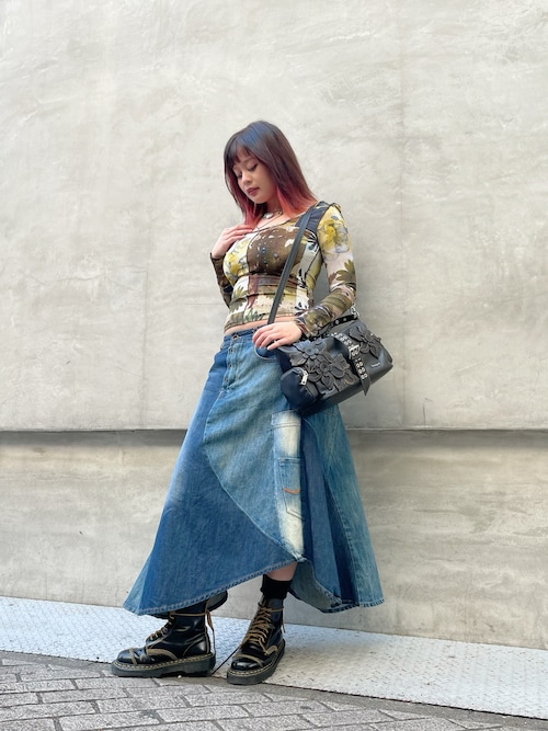Desigual（デシグアル） デニムスカート パッチワークデニム