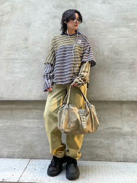 「gentle monster（ジェントルモンスター）のアイテム」を使った、Desigual心斎橋STAFFさん（メンズ・160cm）の春コーディネート